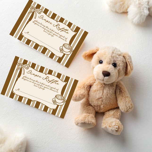 Tarjeta De Recepción Baby is brewing coffee baby shower diaper raffle (Baby is brewing coffee baby shower diaper raffle enclosure cards cafe bebe raffle tickets)