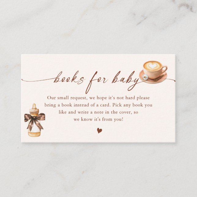 Tarjeta De Recepción Baby Is Brewing Coffee Books For Baby (Anverso)