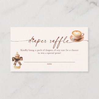 Tarjeta De Recepción Baby Is Brewing Coffee Diaper Raffle Card