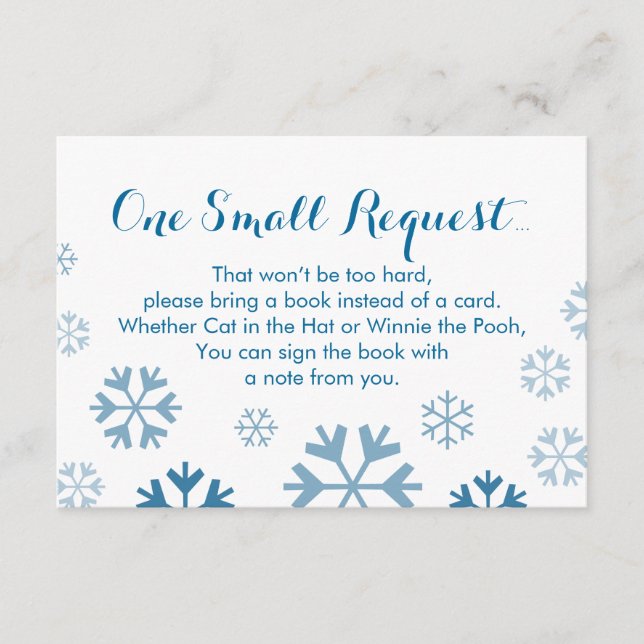 Tarjeta De Recepción Baby It's Cold Outside Book Insert (Anverso)