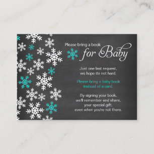 Tarjeta De Recepción Baby It's Cold Outside Chalkboard Turquoise Book
