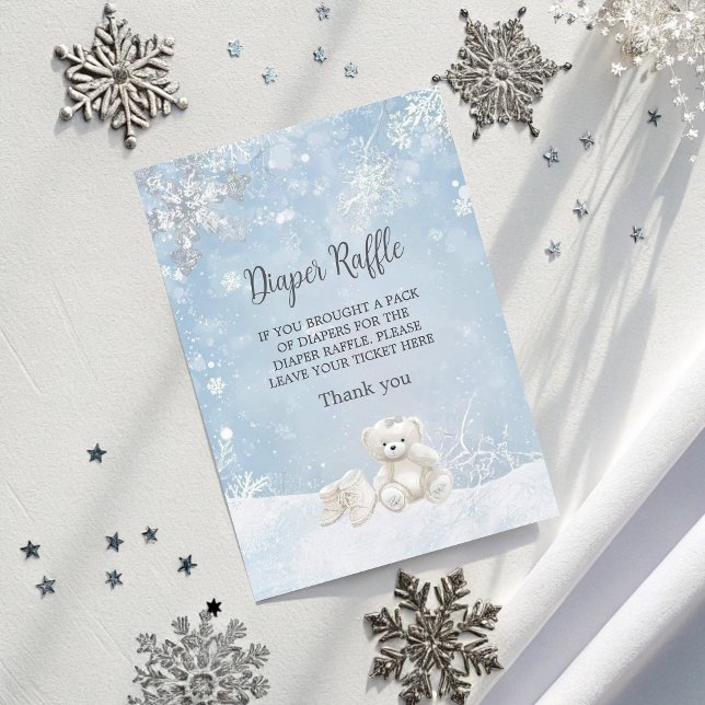 Tarjeta De Recepción Baby It's Cold Outside Diaper Raffle Baby Shower  (Subido por el creador)