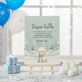 Tarjeta De Recepción Baby It's Cold Outside Diaper Raffle Baby Shower