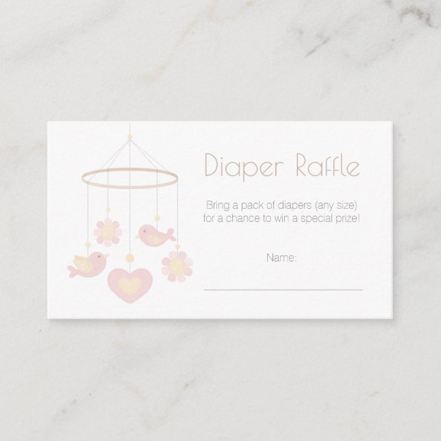 Tarjeta De Recepción Baby Mobile Diaper Raffle (Anverso)