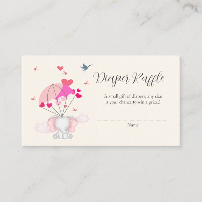 Tarjeta De Recepción Baby Nelly Baby Shower Diaper Raffle (Anverso)