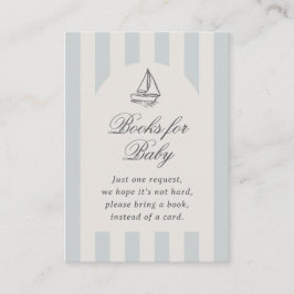 Tarjeta De Recepción Baby On Board Elegant Blue Sailboat Books For Baby