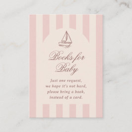 Tarjeta De Recepción Baby On Board Elegant Pink Sailboat Books For Baby