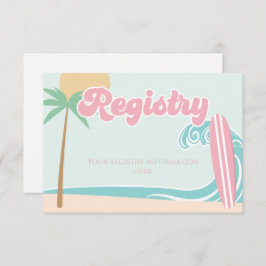 Tarjeta De Recepción Baby on Board Surfing Baby Shower Registry