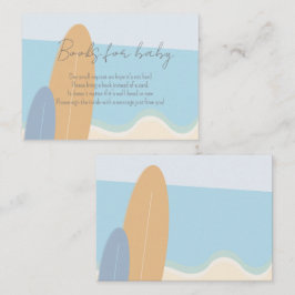 Tarjeta De Recepción Baby on Board Surfing Beach Books para Baby Shower