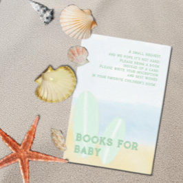 Tarjeta De Recepción Baby On Board Surfing Beach Watercolor Baby Shower