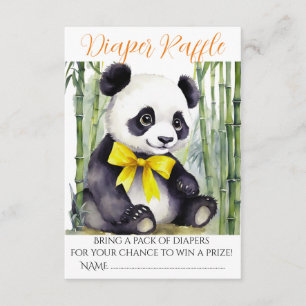 Tarjeta De Recepción Baby Panda Baby Shower Diaper Raffle