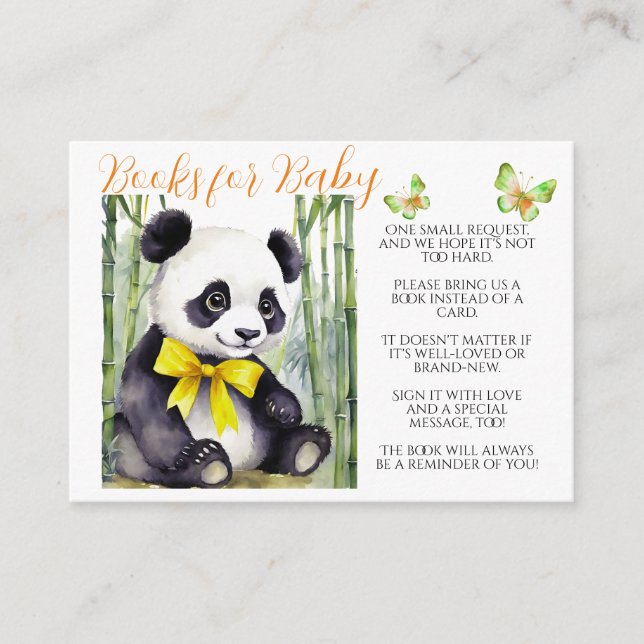 Tarjeta De Recepción Baby Panda Books para el bebé (Anverso)