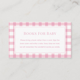 Tarjeta De Recepción Baby Pink Gingham Chica Libros Baby Shower Para Be