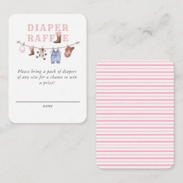 Tarjeta De Recepción Baby Pink Little Cowgirl Diaper Raffle 