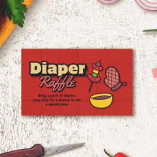 Tarjeta De Recepción Baby-Q Shower - BBQ Diaper Raffle