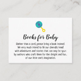 Tarjeta De Recepción Baby Rattle Simple Book Request Insert Cards