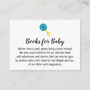 Tarjeta De Recepción Baby Rattle Simple Book Request Insert Cards