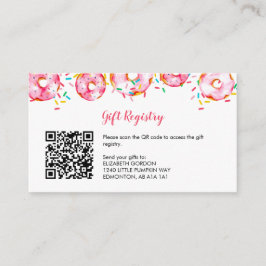 Tarjeta De Recepción Baby Registry QR Donuts Diapers Baby Shower Game