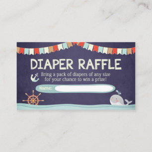Tarjeta De Recepción Baby Shower Ahoy es un chico Diaper Raffle