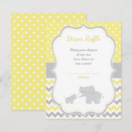 Tarjeta De Recepción Baby Shower amarillo elefante y gris