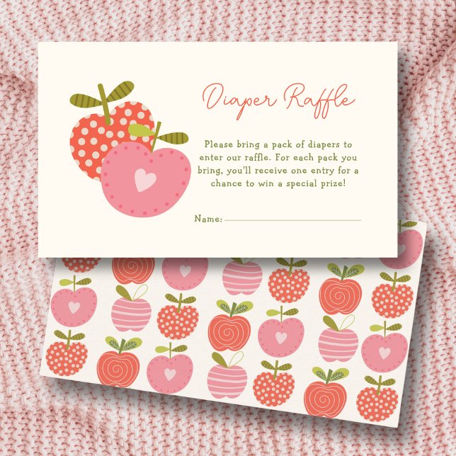 Tarjeta De Recepción Baby Shower Apple de nuestro ojo cae pañal (Subido por el creador)