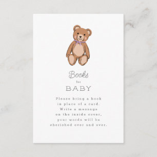 Tarjeta De Recepción Baby Shower azul morado clásico de Teddy