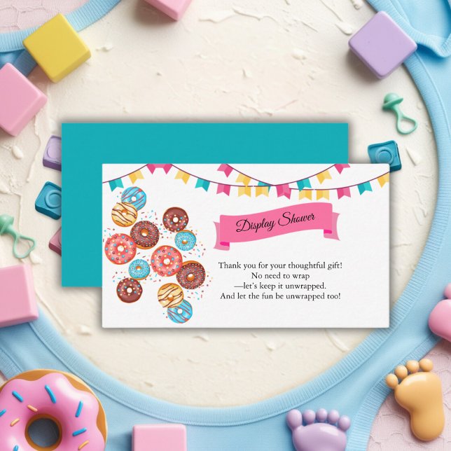 Tarjeta De Recepción Baby Shower: Bebé Donut moderno rompe bóvedas (Subido por el creador)