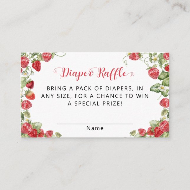 Tarjeta De Recepción Baby Shower Berry Sweet Strawberry (Anverso)