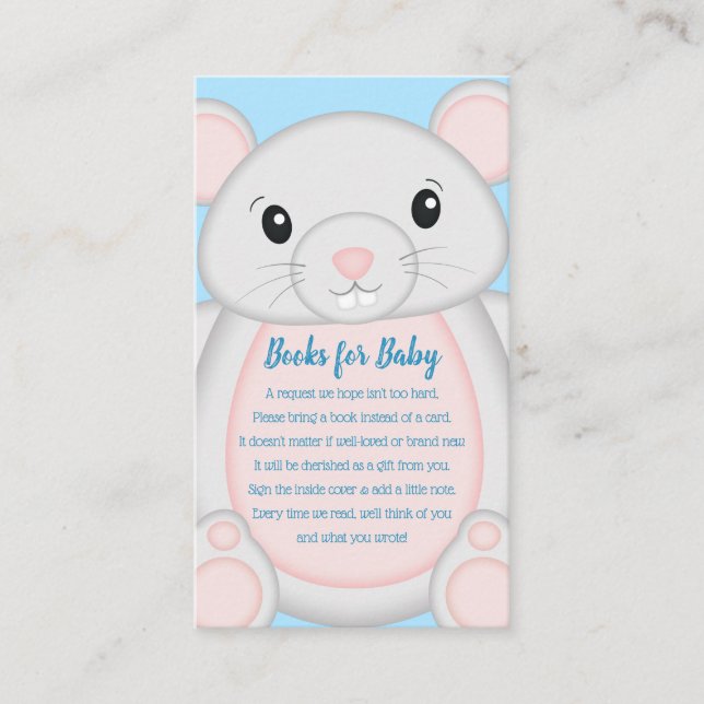 Tarjeta De Recepción Baby Shower Blue del ratón (Anverso)