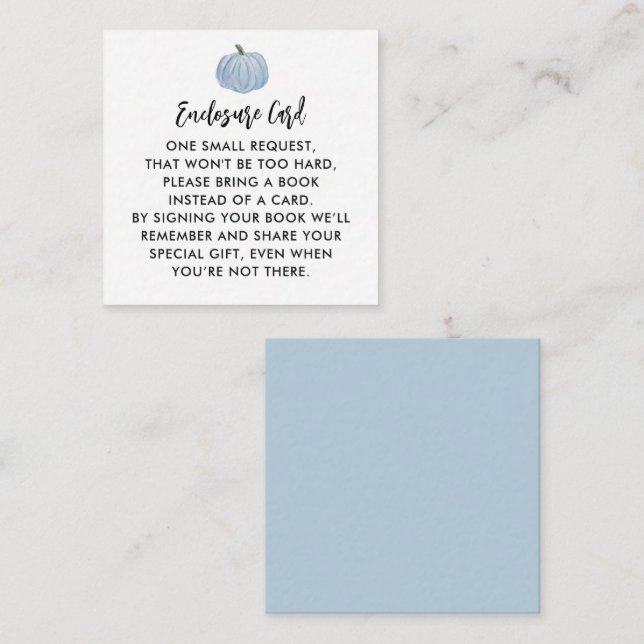 Tarjeta De Recepción Baby Shower Blue Pumpkin Boy (Anverso / Reverso)