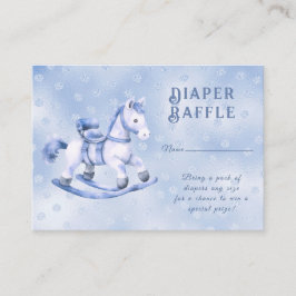 Tarjeta De Recepción Baby Shower Blue Rocking Horse