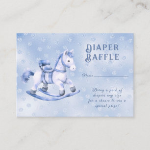 Tarjeta De Recepción Baby Shower Blue Rocking Horse