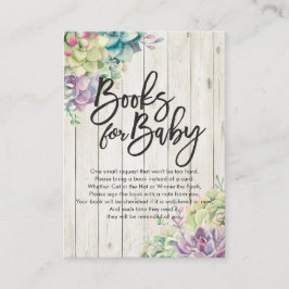 Tarjeta De Recepción Baby Shower Books for Baby / Bring a book Request