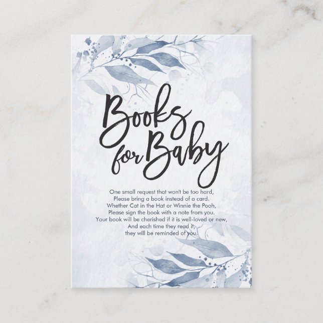 Tarjeta De Recepción Baby Shower Books for Baby / Bring a book Request (Anverso)