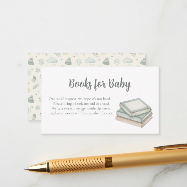 Tarjeta De Recepción Baby Shower Books for Baby Request Card (Anverso/Reverso In Situ)