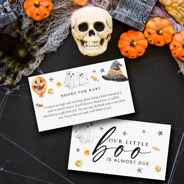 Tarjeta De Recepción Baby Shower Books para Baby Halloween (Subido por el creador)