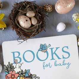 Tarjeta De Recepción Baby Shower Books Primavera para la solicitud de u