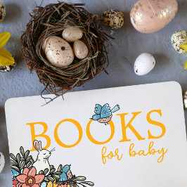 Tarjeta De Recepción Baby Shower Books Primavera para la solicitud de u