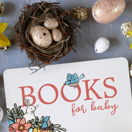 Tarjeta De Recepción Baby Shower Books Primavera para la solicitud de u