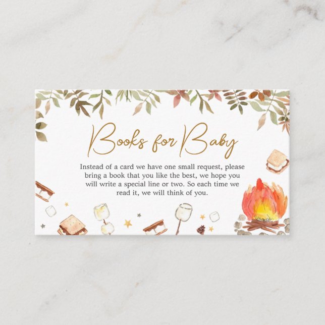 Tarjeta De Recepción Baby Shower Books S'more para bebé (Anverso)