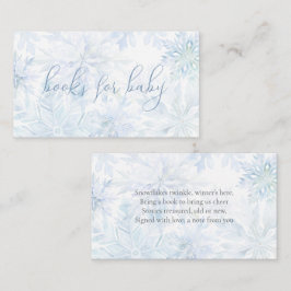 Tarjeta De Recepción Baby Shower Boy Blue Snowflake Books for Baby