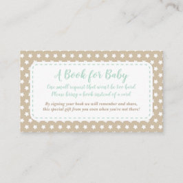 Tarjeta De Recepción Baby Shower Bring a Book Card | Mint y Tan