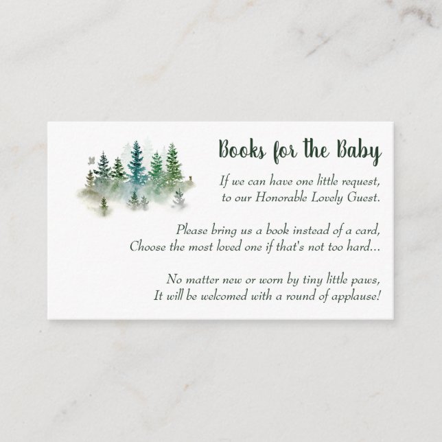 Tarjeta De Recepción Baby Shower Bring un libro (Anverso)