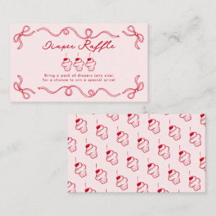 Tarjeta De Recepción Baby Shower Chica rosado del pastel de cerezo rojo