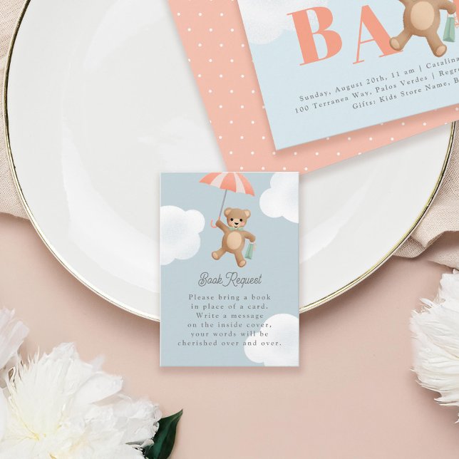 Tarjeta De Recepción Baby Shower Classic Teddy Bear Pastel (Subido por el creador)