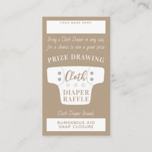 Tarjeta De Recepción Baby Shower Cloe Diaper Raffle Tickets Taupe Tan