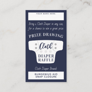 Tarjeta De Recepción Baby Shower Cloth Diaper Raffle Entradas Azul de l