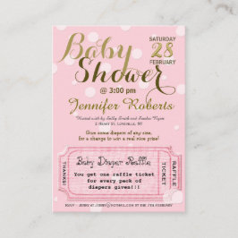 Tarjeta De Recepción Baby Shower con la entrada de Diaper Raffle