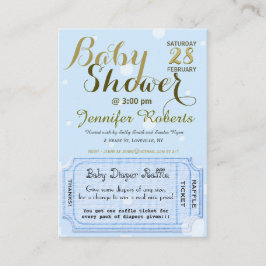 Tarjeta De Recepción Baby Shower con la entrada de Diaper Raffle