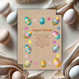 Tarjeta De Recepción Baby Shower Craft Colorful Floral Easter Eggs